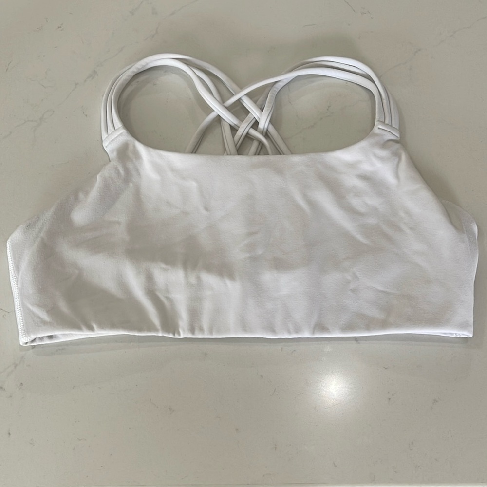 White Athlete Sports Bra, Size M